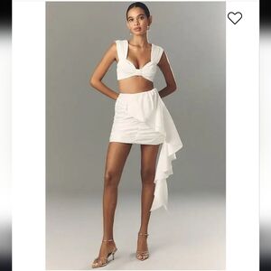 Elliatt Serena White Ruffle Mini‎ Skirt